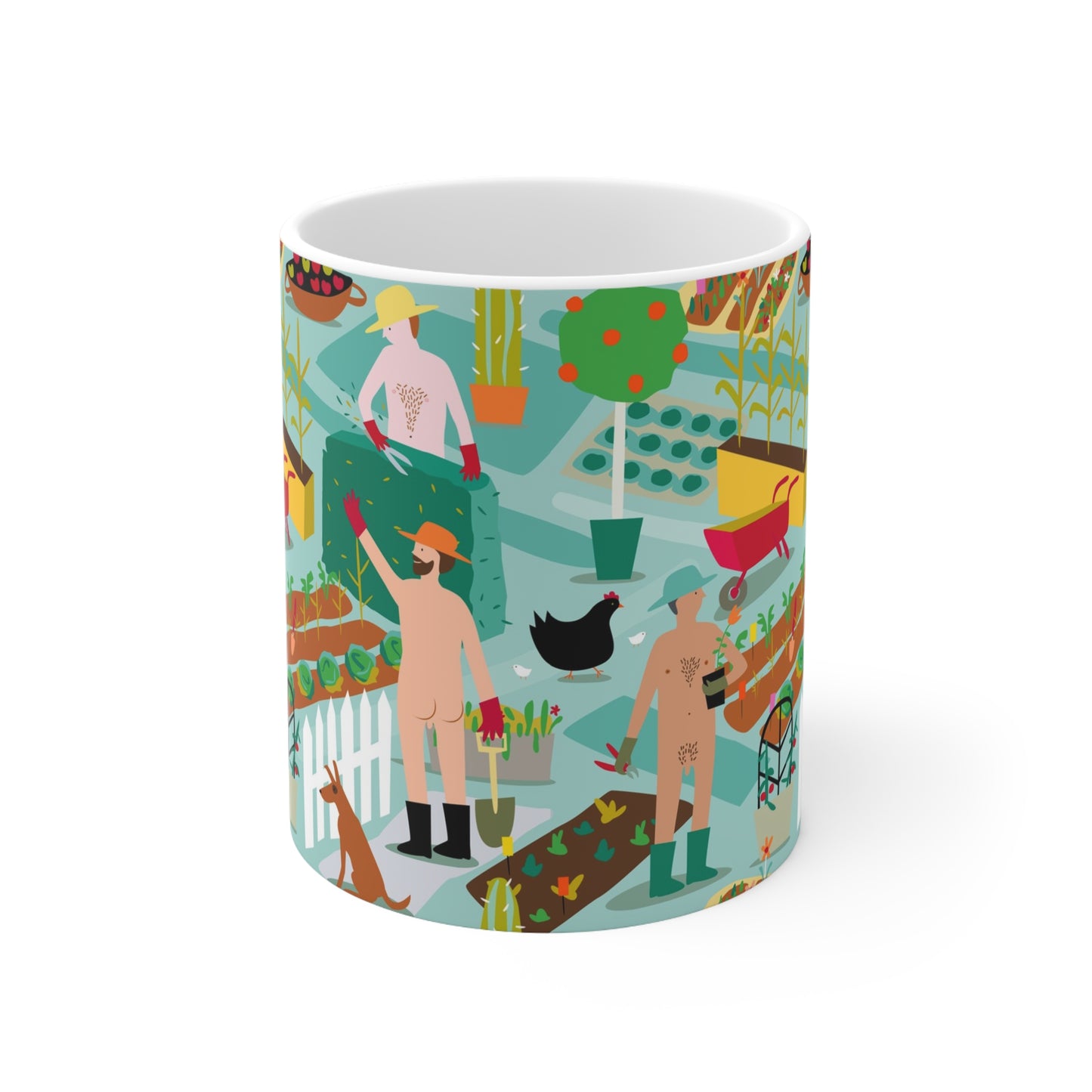 Nude Gardening blokes mug