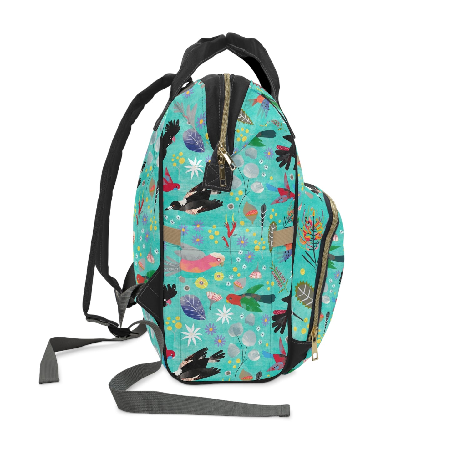 Australian birds aqua backpack