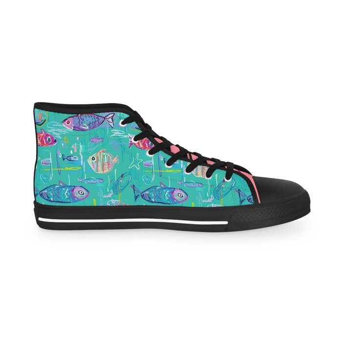 Tropical Fish high top mens sneakers