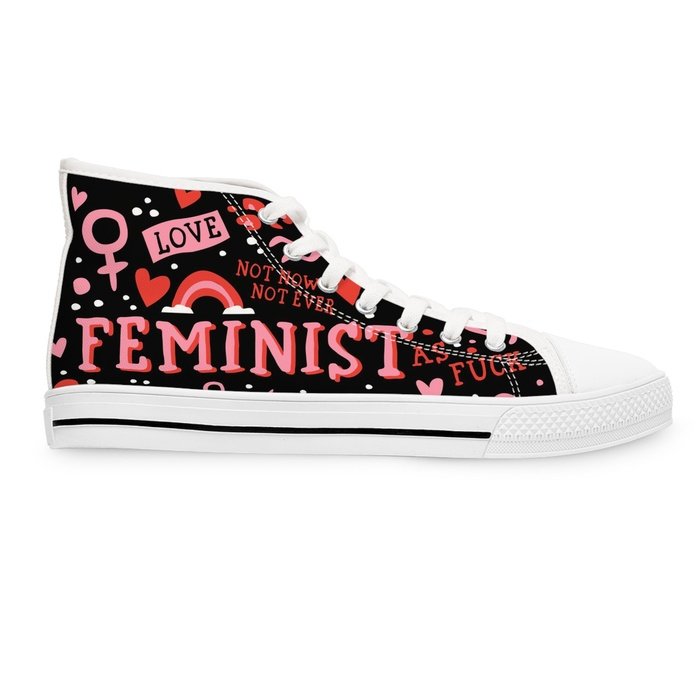 FEMINIST AF high top womens canvas sneakers