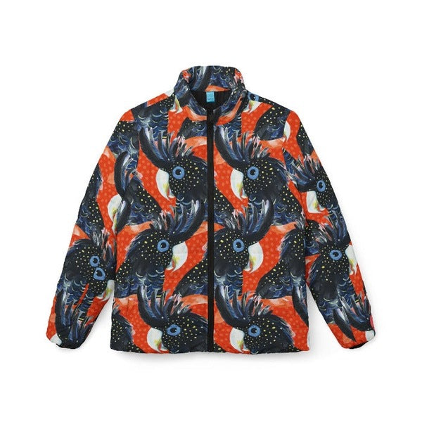 Painted Black Cockatoos women’s puffer jacket