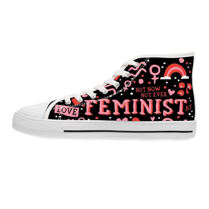 FEMINIST AF high top womens canvas sneakers