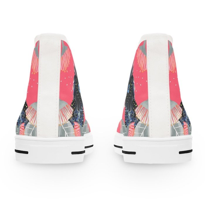 Black Cockatoo high top womens canvas sneakers