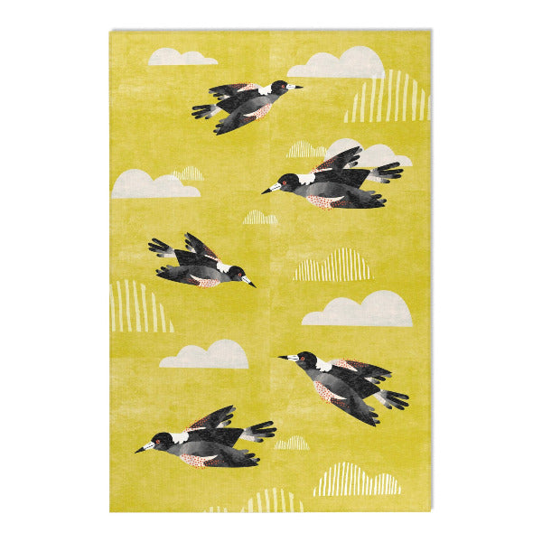 Magpie Talk gold rug