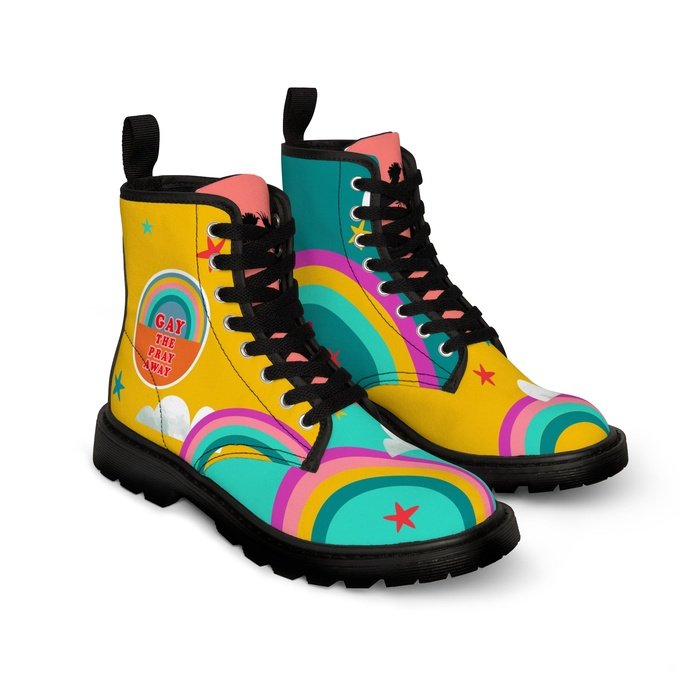 Gay the pray away womens canvas boots