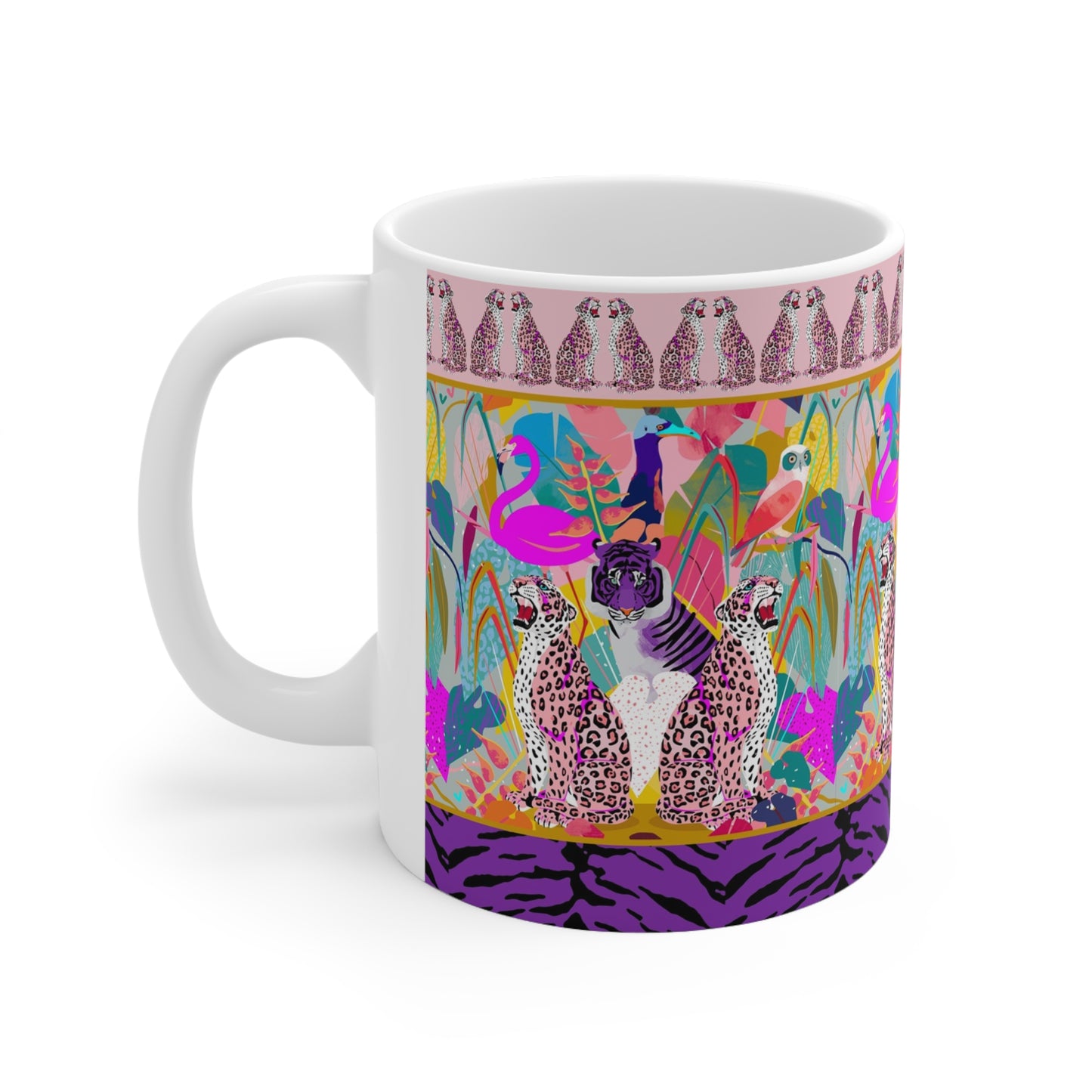 Kitsch leopards ceramic mug