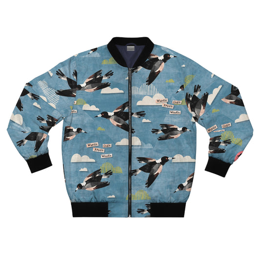 Magpie Talk Blue Men's Bomber Jacket