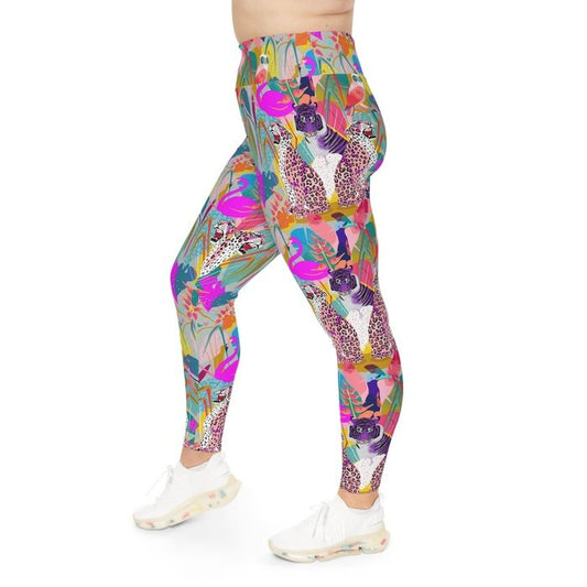 Curvy Kitsch Leopards Leggings 2xl-6xl