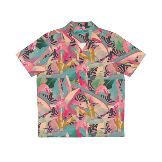 Art Deco Palm Flamingo Hawaiian Shirt