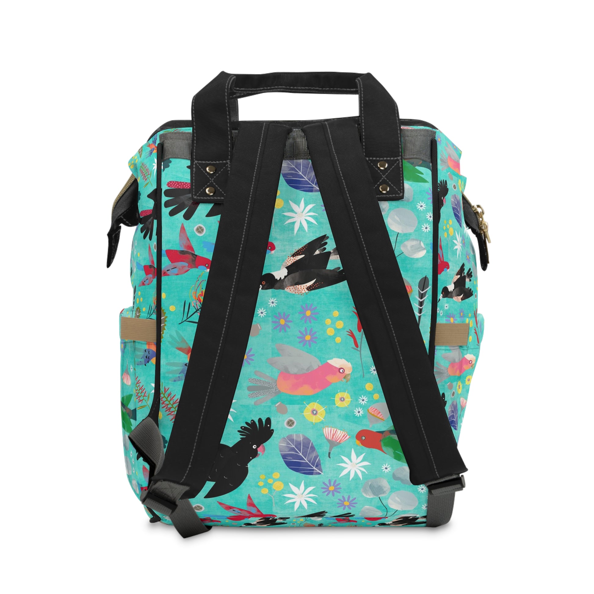 Australian birds aqua backpack