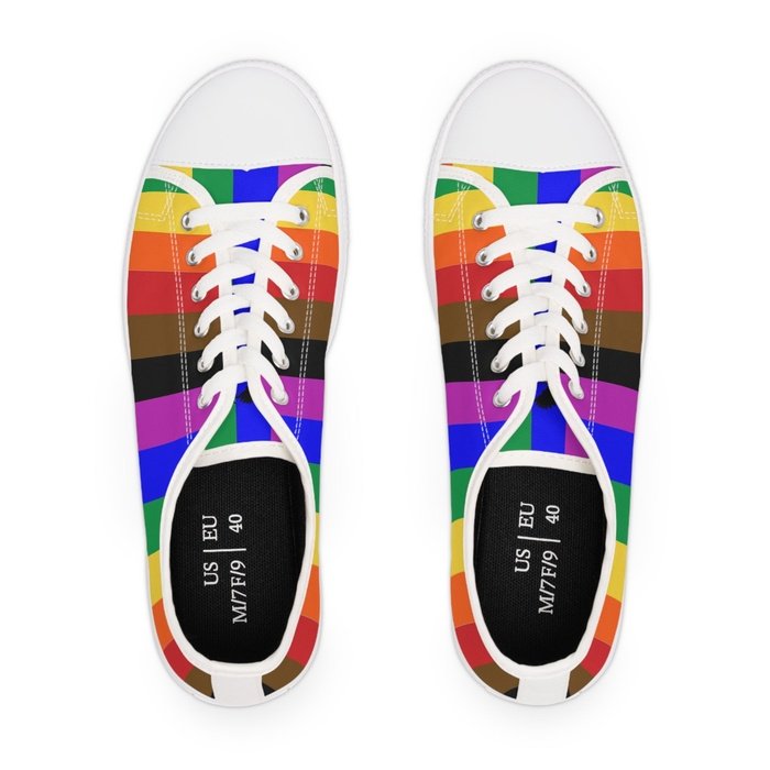 Rainbow Pride womens low top sneakers