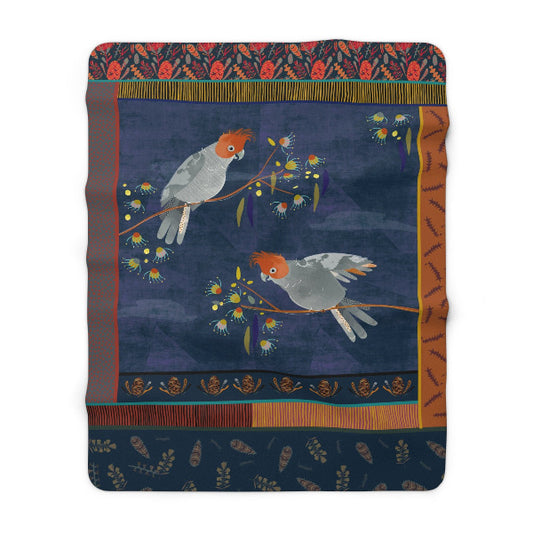 Gang Gang cockatoos sherpa blanket