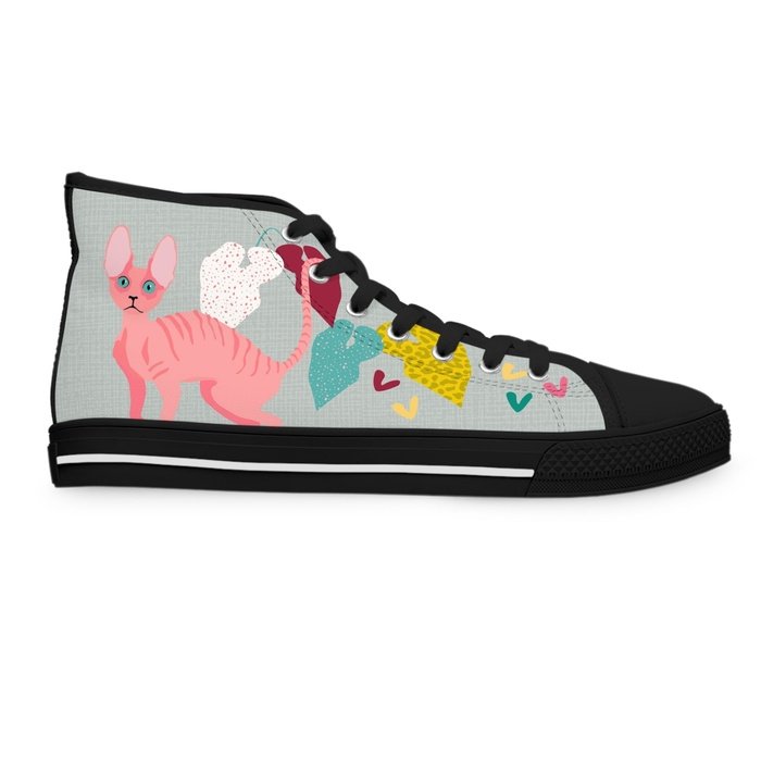 Cornish Rex cats high top womens canvas sneakers