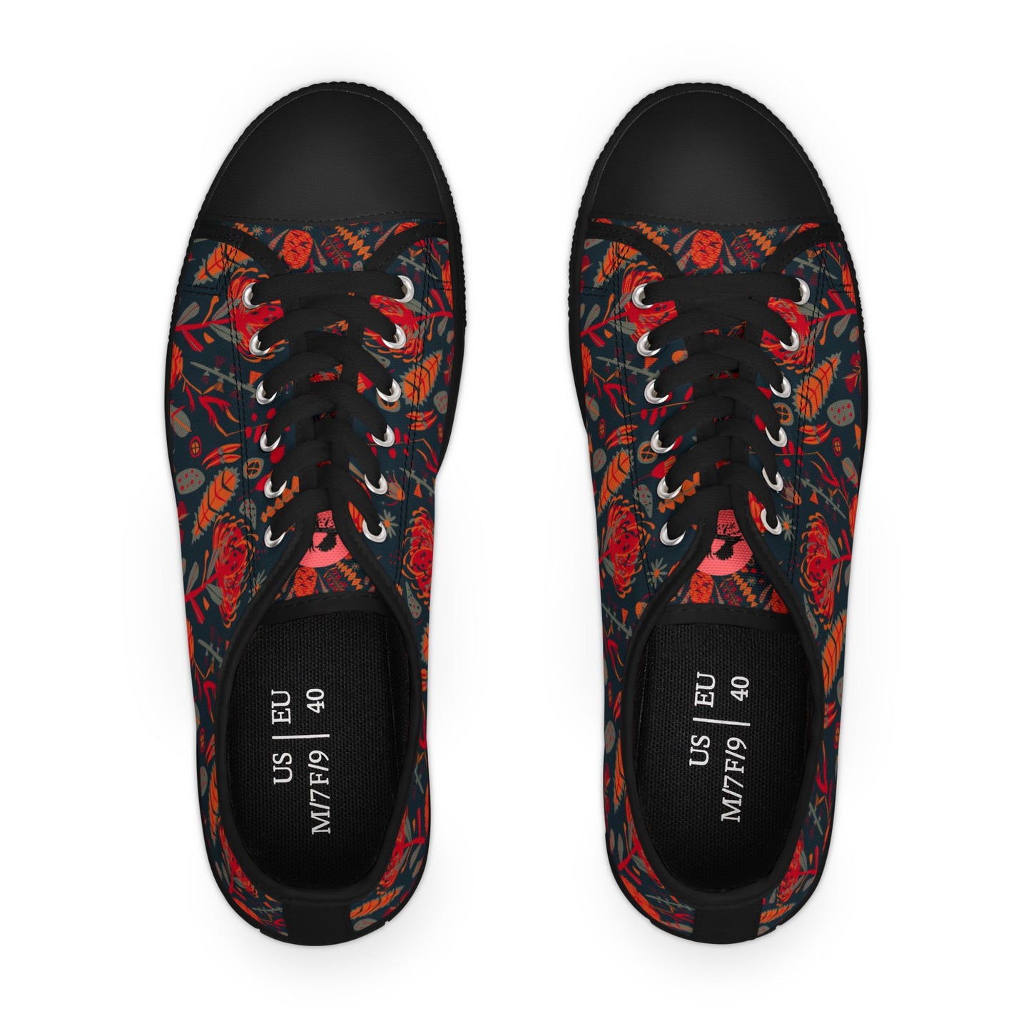 Australian flora blue womens low top sneakers