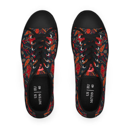 Australian flora blue womens low top sneakers