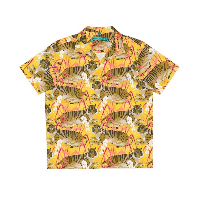 Gold Tiger Hawaiian Shirt