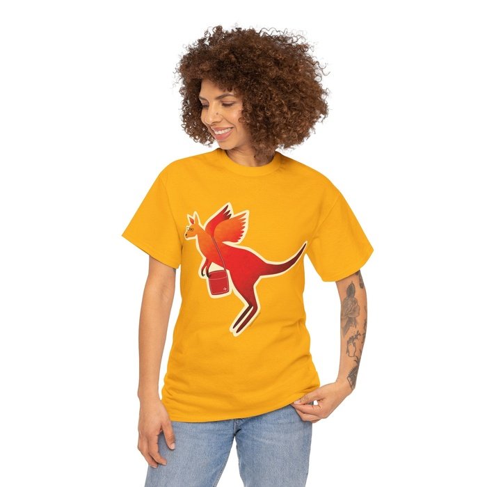 Retro Flying Kangaroo cotton t shirt