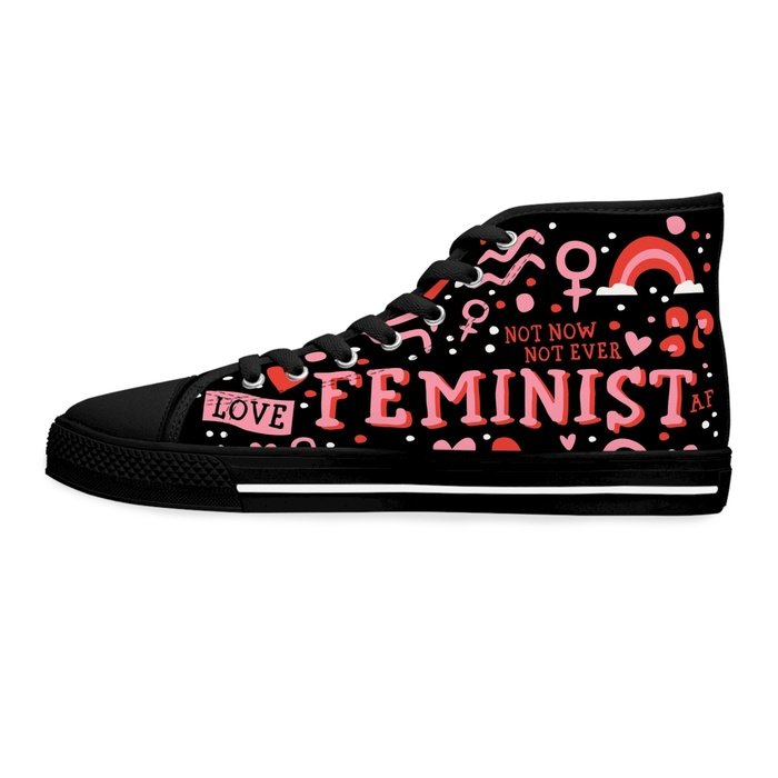 FEMINIST AF high top womens canvas sneakers