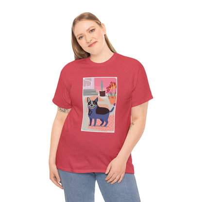 Cattle Dog in backyard classic cotton t shirt
