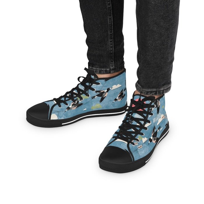 Magpie Talk blue high top mens sneakers