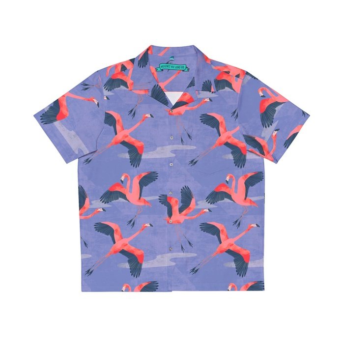 Flying Flamingos Hawaiian Shirt