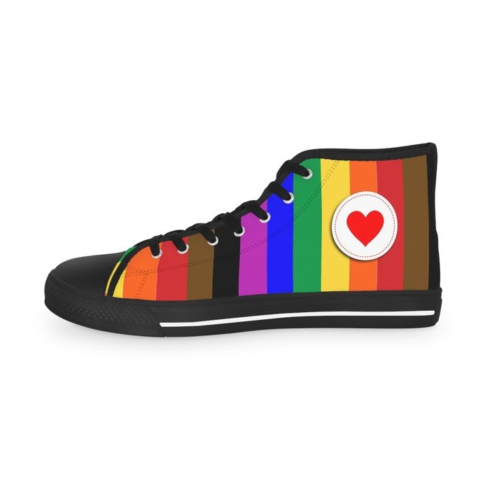 Rainbow Pride high top mens sneakers