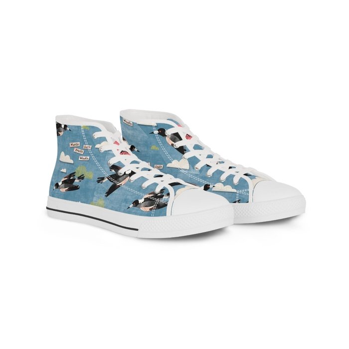 Magpie Talk blue high top mens sneakers