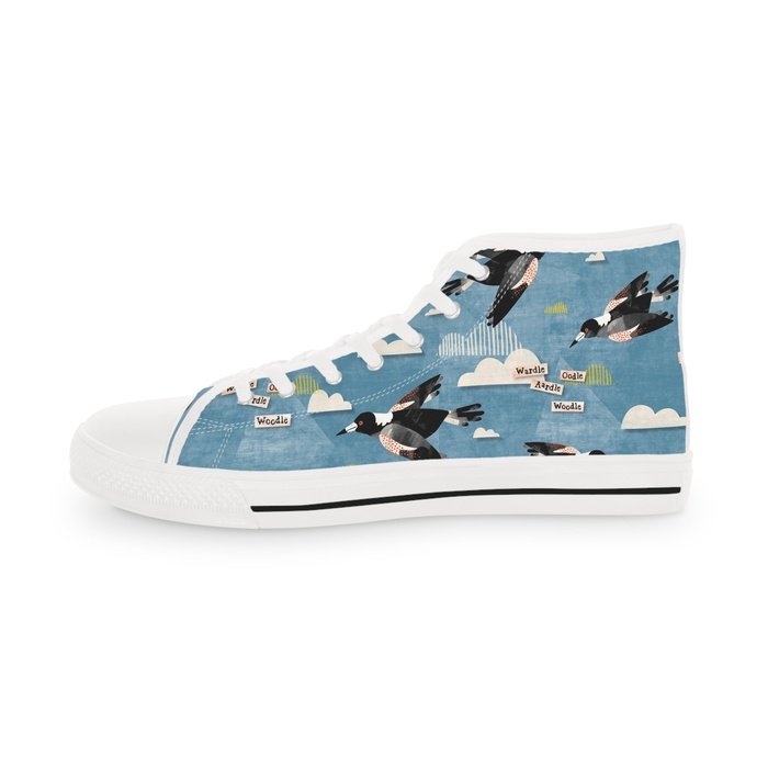 Magpie Talk blue high top mens sneakers