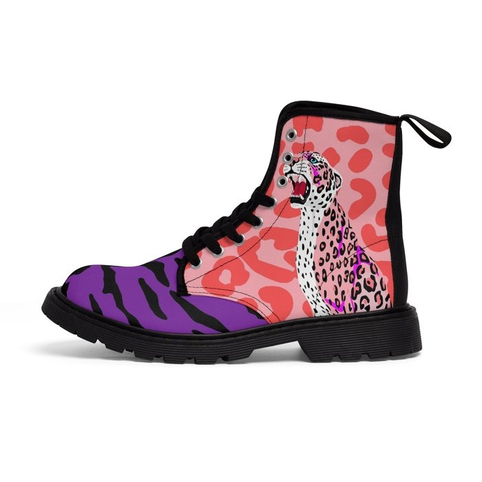 Kitsch cats womens canvas boots