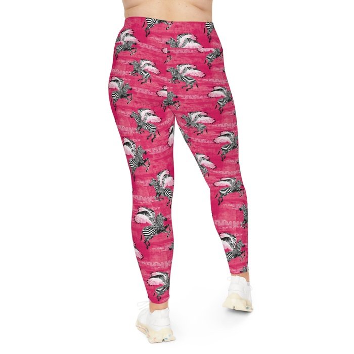 Flying Zebras Curvy Leggings 2xl-6xl