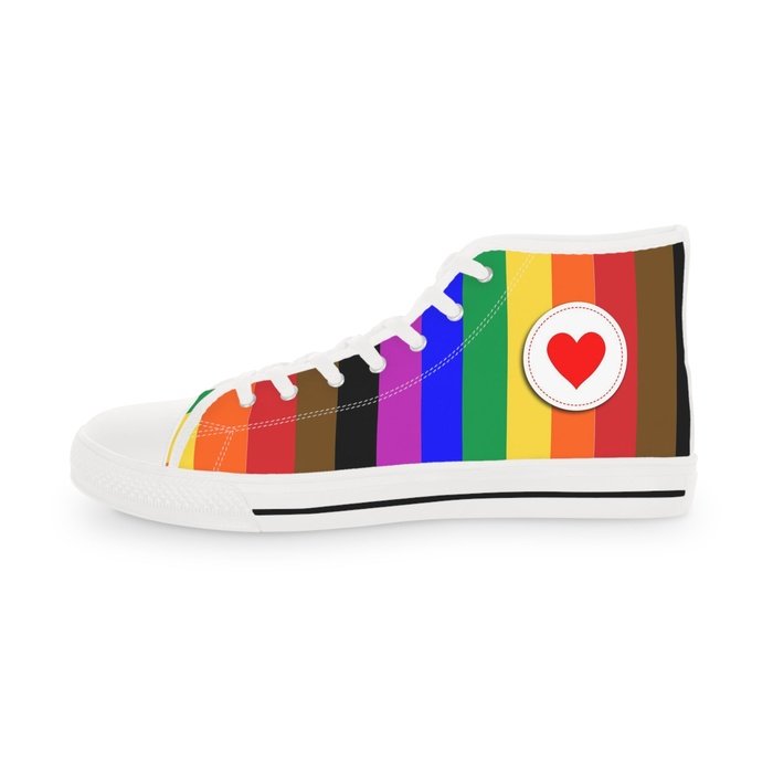 Rainbow Pride high top mens sneakers