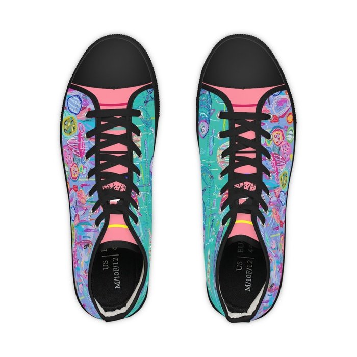 Tropical Fish high top mens sneakers