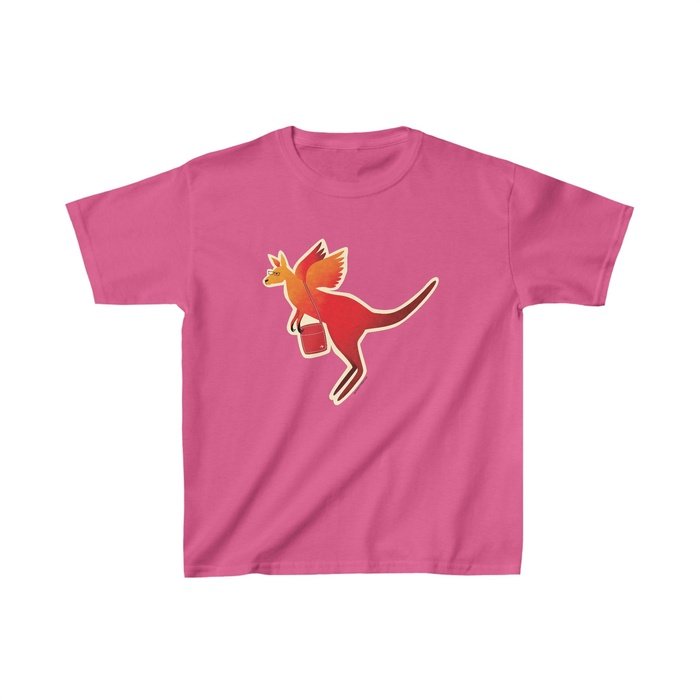 Retro Flying Kangaroo kids t shirt