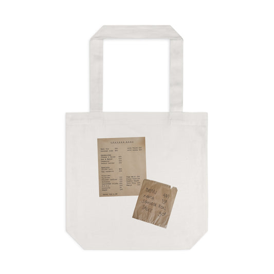 Canteen Menu Cotton Tote Bag