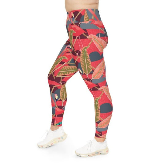 Curvy Kitsch Flamingos Leggings 2xl-6xl