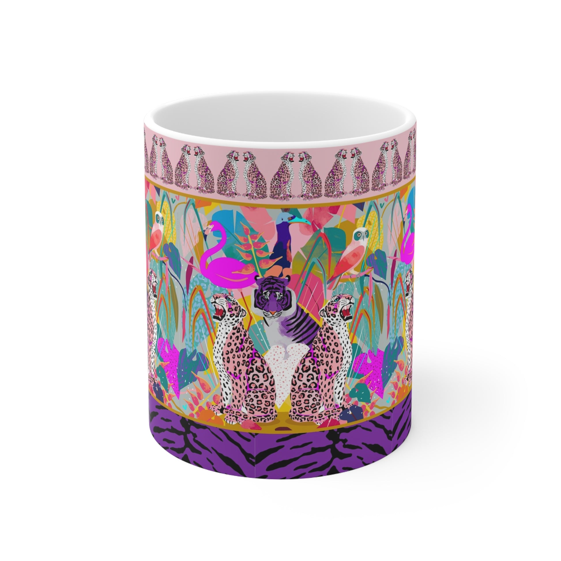 Kitsch leopards ceramic mug