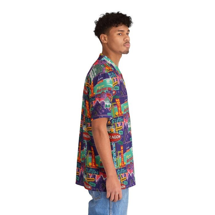 Retro Blue Mountains Hawaiian Shirt