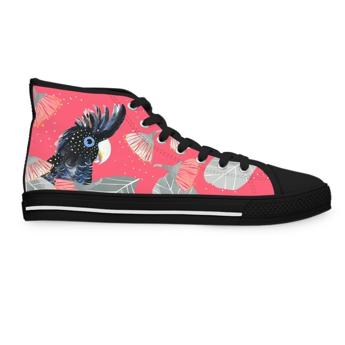 Black Cockatoo high top womens canvas sneakers