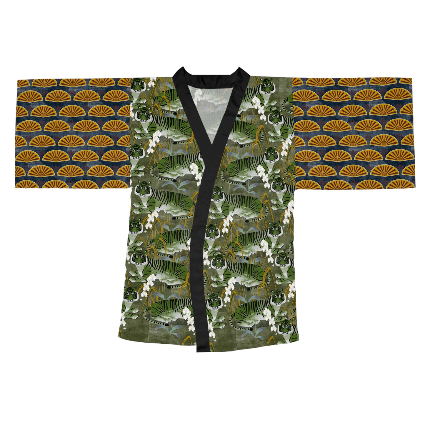 Green Tigers kimono robe