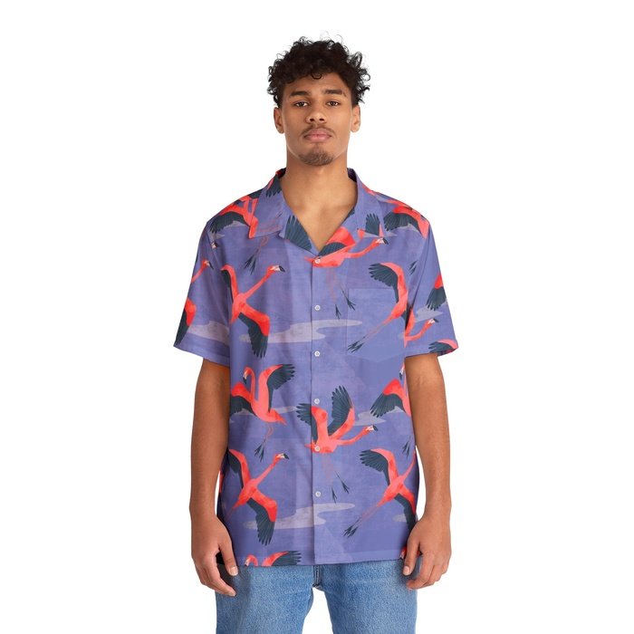 Flying Flamingos Hawaiian Shirt