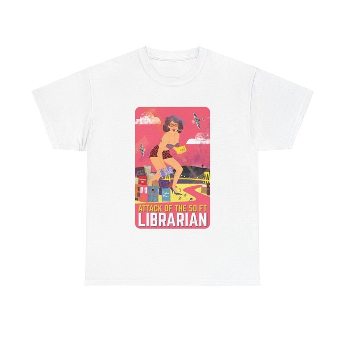 Attack of the 50 ft Librarian classic cotton t shirt