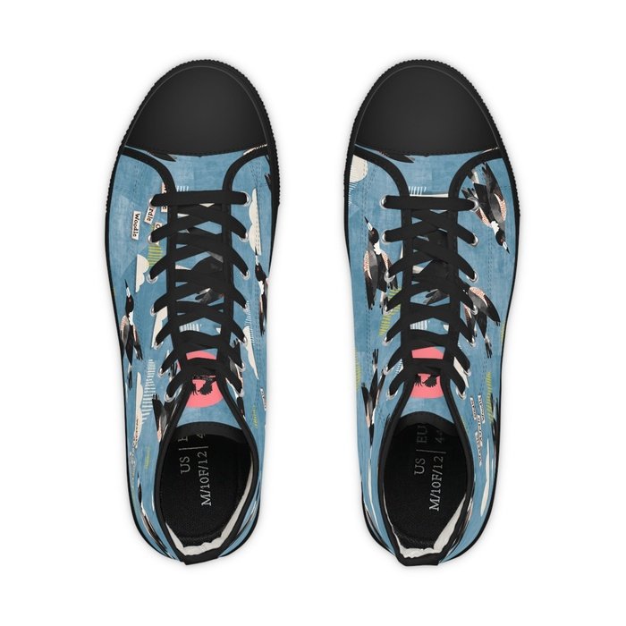 Magpie Talk blue high top mens sneakers