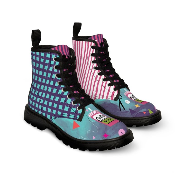 Crafty Bitch womens canvas boots