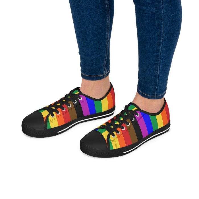 Rainbow Pride womens low top sneakers