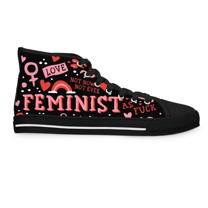 FEMINIST AF high top womens canvas sneakers