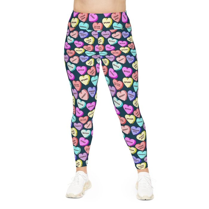 Dirty Candy Curvy Feminist Floral Leggings 2xl-6xl