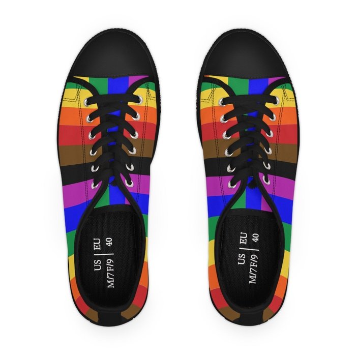 Rainbow Pride womens low top sneakers