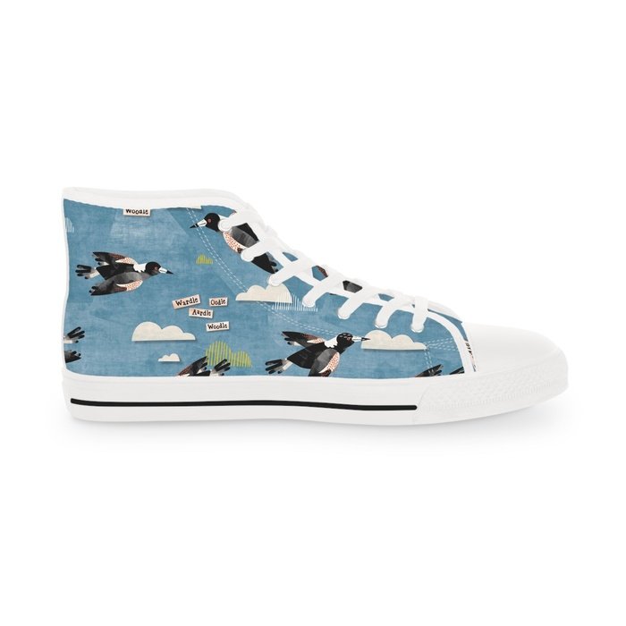 Magpie Talk blue high top mens sneakers