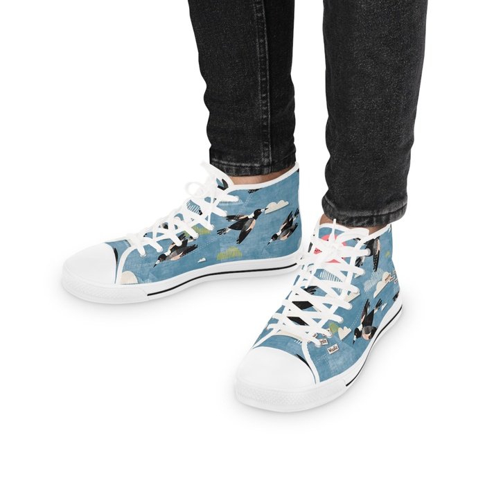 Magpie Talk blue high top mens sneakers