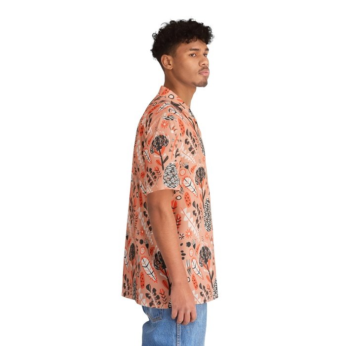 Aussie Native Floral Peach Hawaiian Shirt